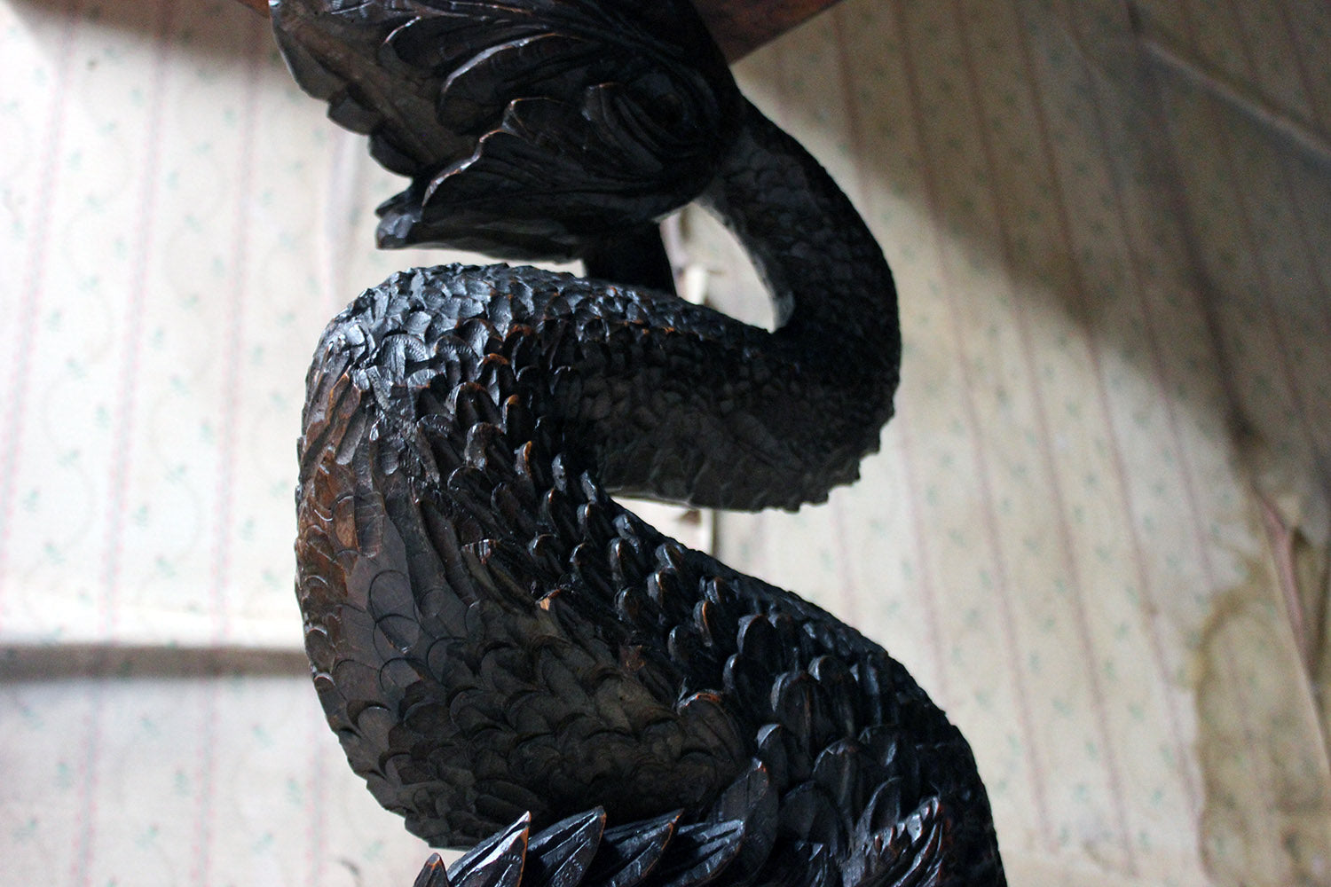 A 19thC Renaissance Revival Carved Oak Architectural Dolphin Side Table c.1870-90