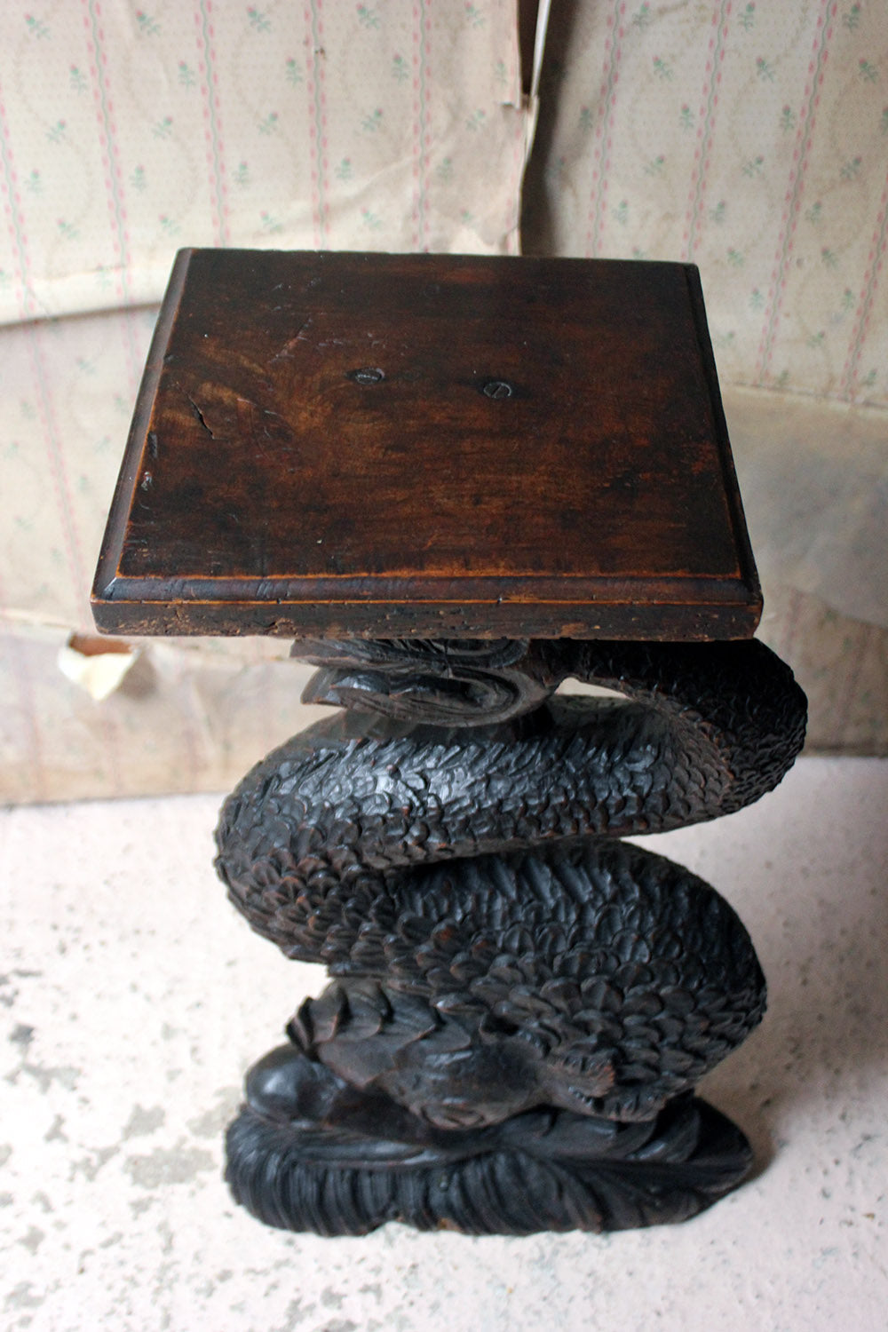 A 19thC Renaissance Revival Carved Oak Architectural Dolphin Side Table c.1870-90