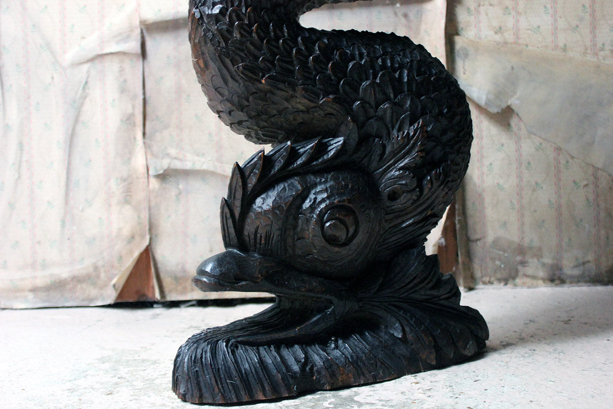 A 19thC Renaissance Revival Carved Oak Architectural Dolphin Side Table c.1870-90