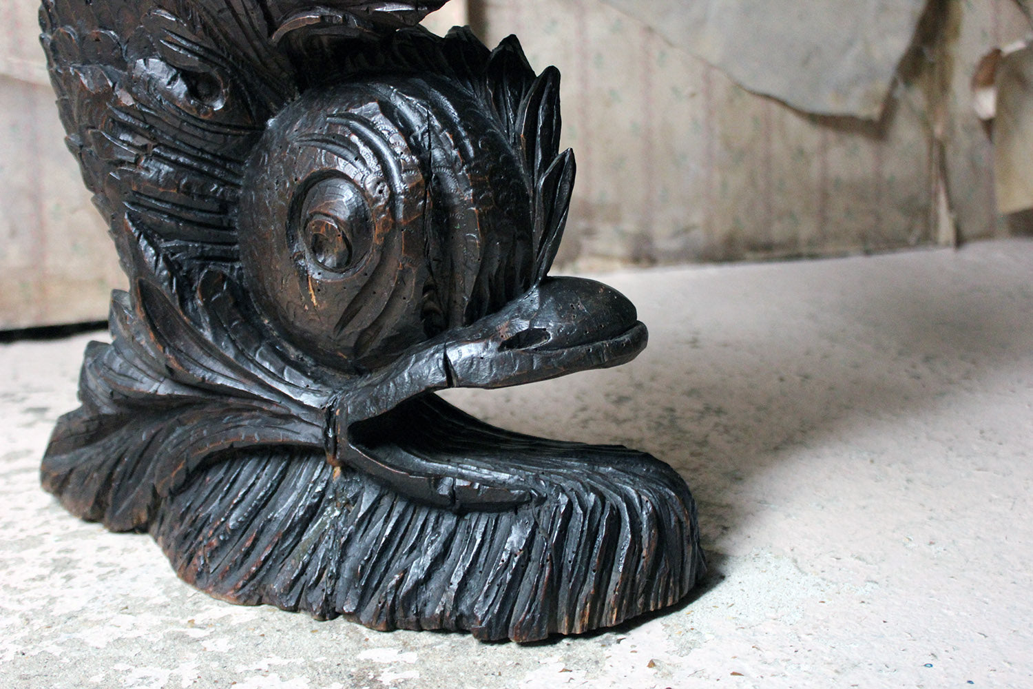 A 19thC Renaissance Revival Carved Oak Architectural Dolphin Side Table c.1870-90