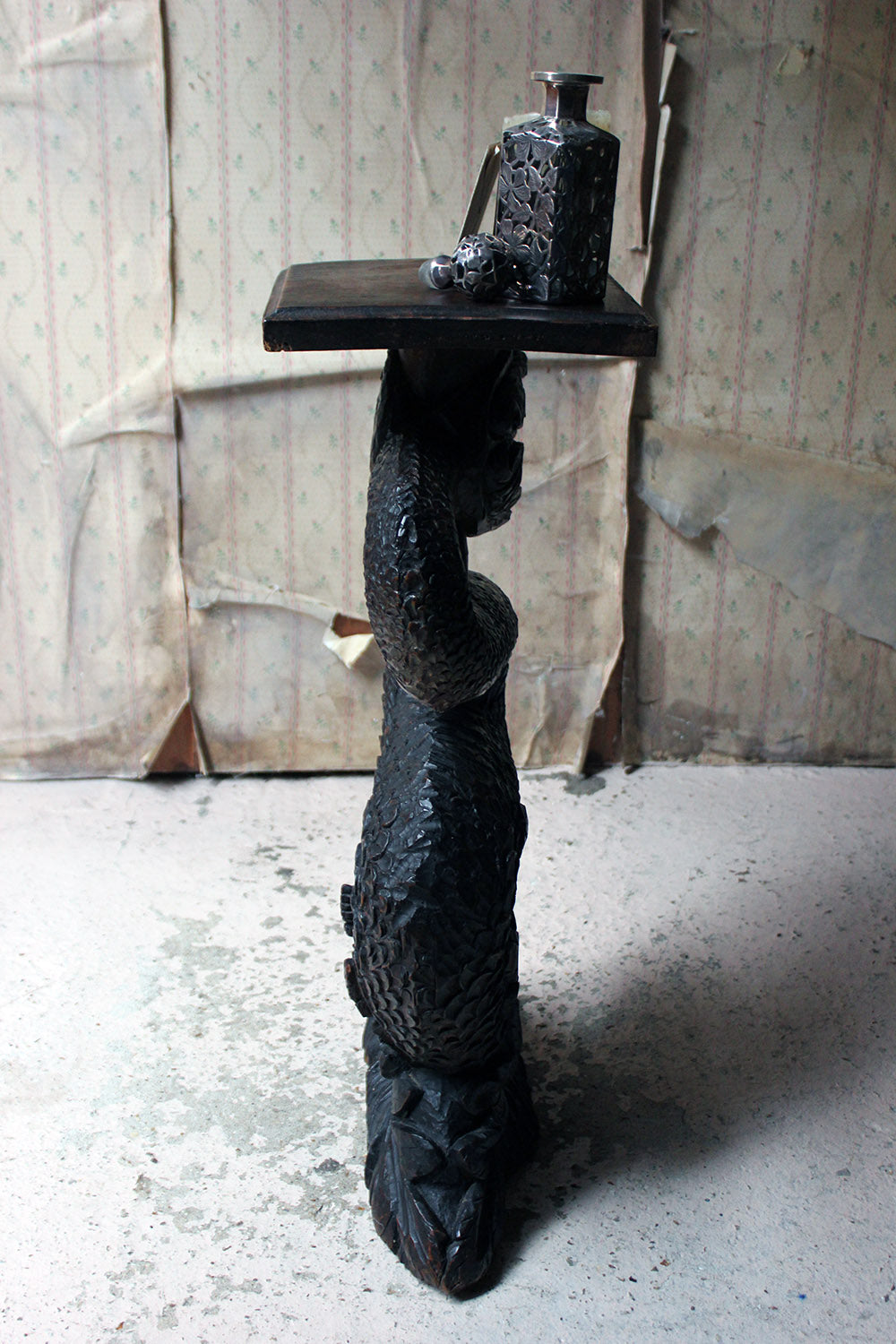 A 19thC Renaissance Revival Carved Oak Architectural Dolphin Side Table c.1870-90
