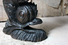 A 19thC Renaissance Revival Carved Oak Architectural Dolphin Side Table c.1870-90