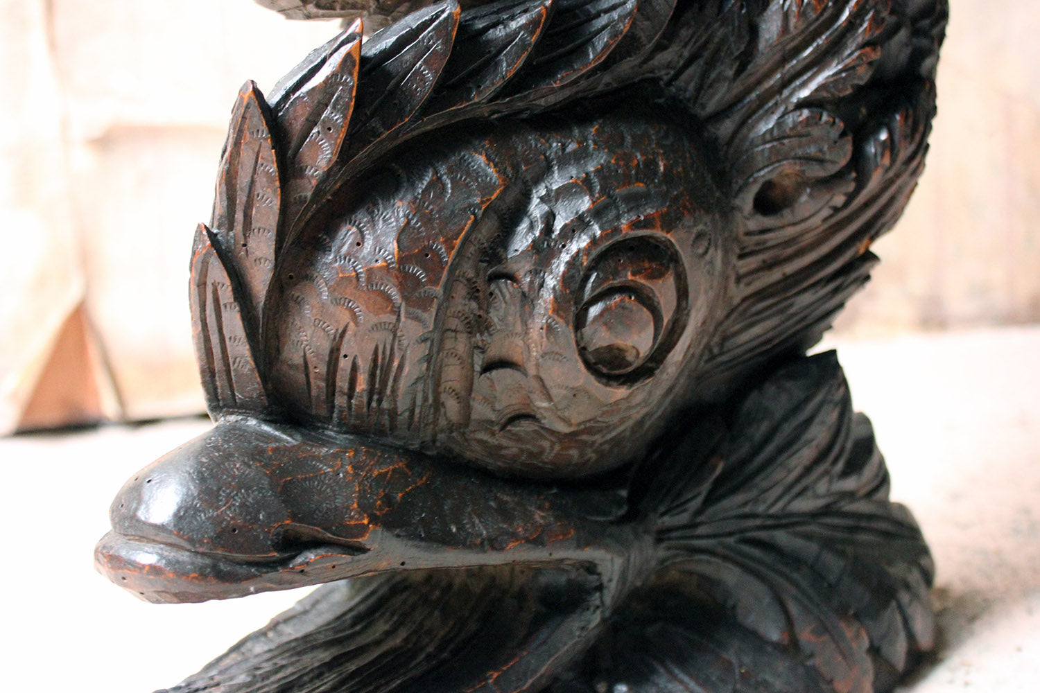 A 19thC Renaissance Revival Carved Oak Architectural Dolphin Side Table c.1870-90