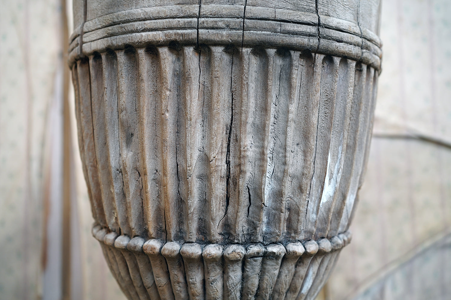 A George III Period Carved Stripped Pine Neo-Classical Architectural Urn c.1800-20