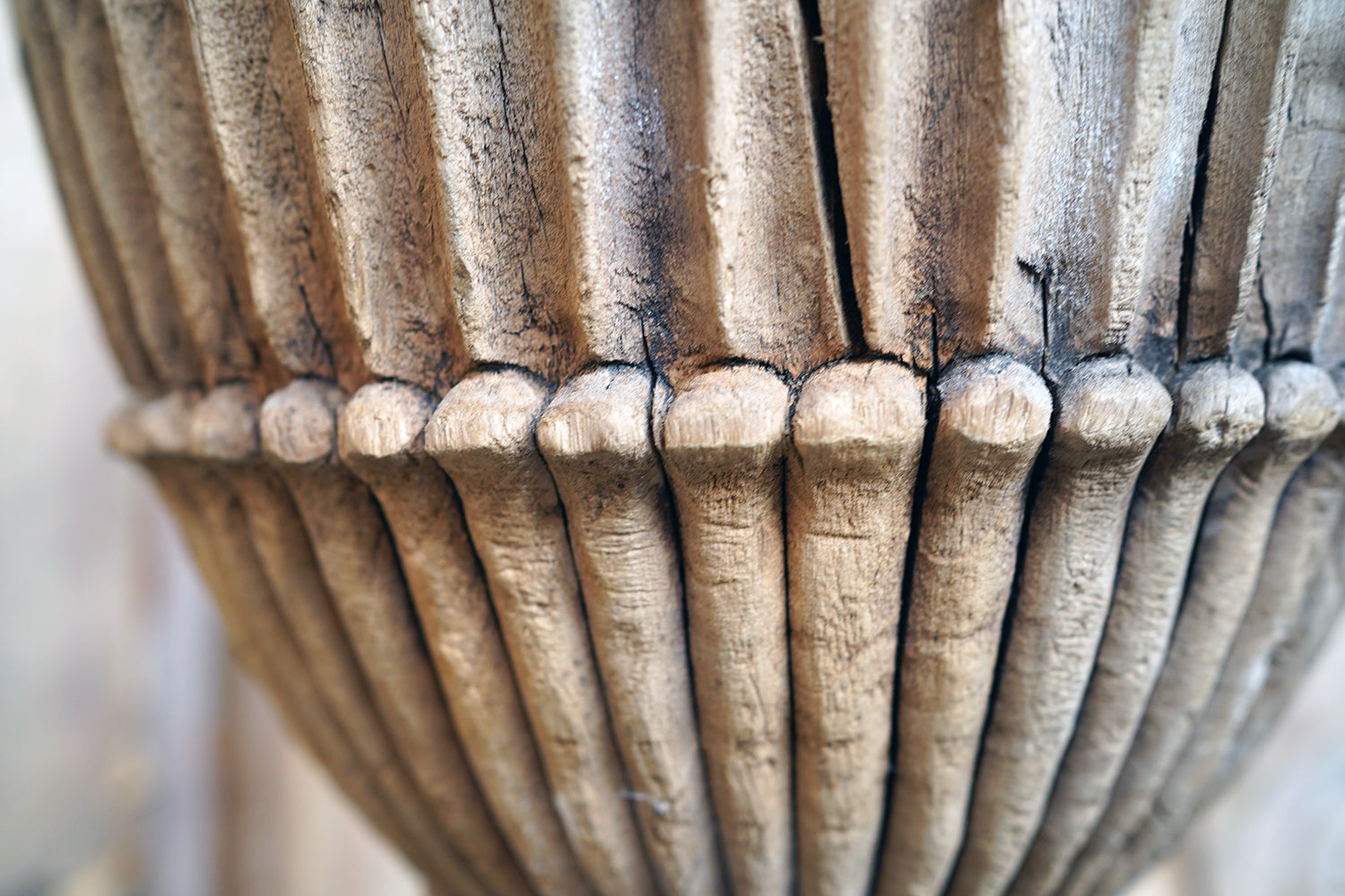 A George III Period Carved Stripped Pine Neo-Classical Architectural Urn c.1800-20