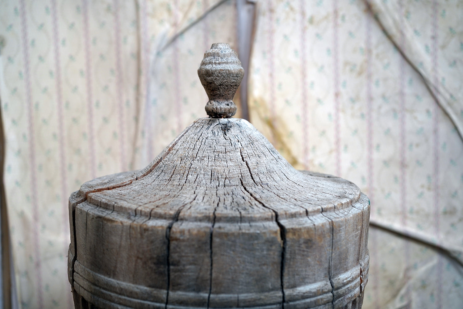A George III Period Carved Stripped Pine Neo-Classical Architectural Urn c.1800-20