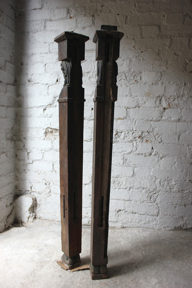 A Good Pair of Georgian Architectural Figural Pilasters in the Form of Caryatids c.1780