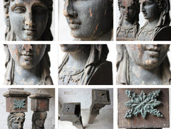 A Good Pair of Georgian Architectural Figural Pilasters in the Form of Caryatids c.1780