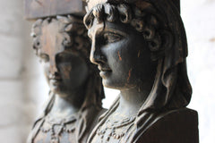 A Good Pair of Georgian Architectural Figural Pilasters in the Form of Caryatids c.1780