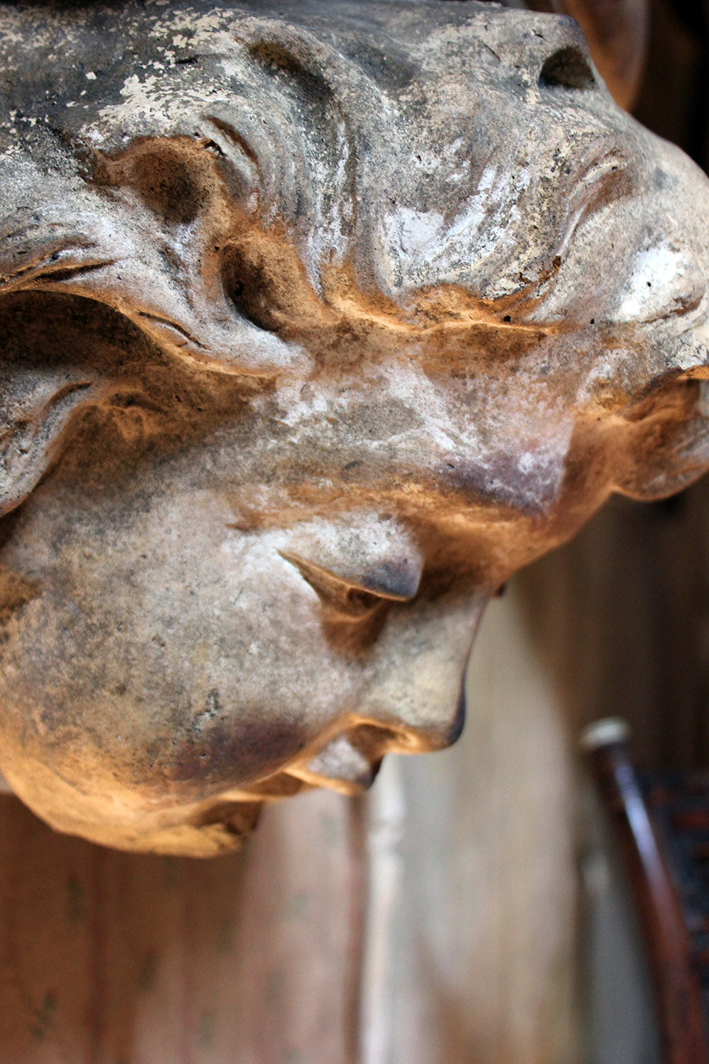 A 19thC Ecclesiastical Sculpted Stoneware Cherub Corbel Bracket c.1870