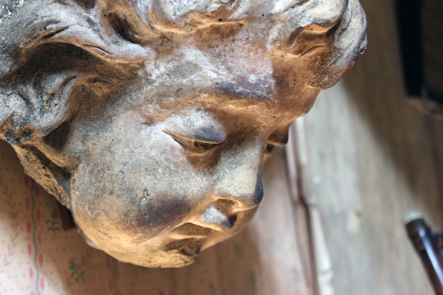 A 19thC Ecclesiastical Sculpted Stoneware Cherub Corbel Bracket c.1870