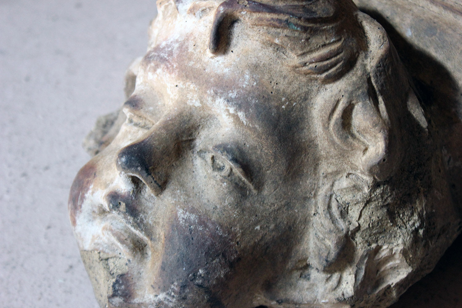 A 19thC Ecclesiastical Sculpted Stoneware Cherub Corbel Bracket c.1870