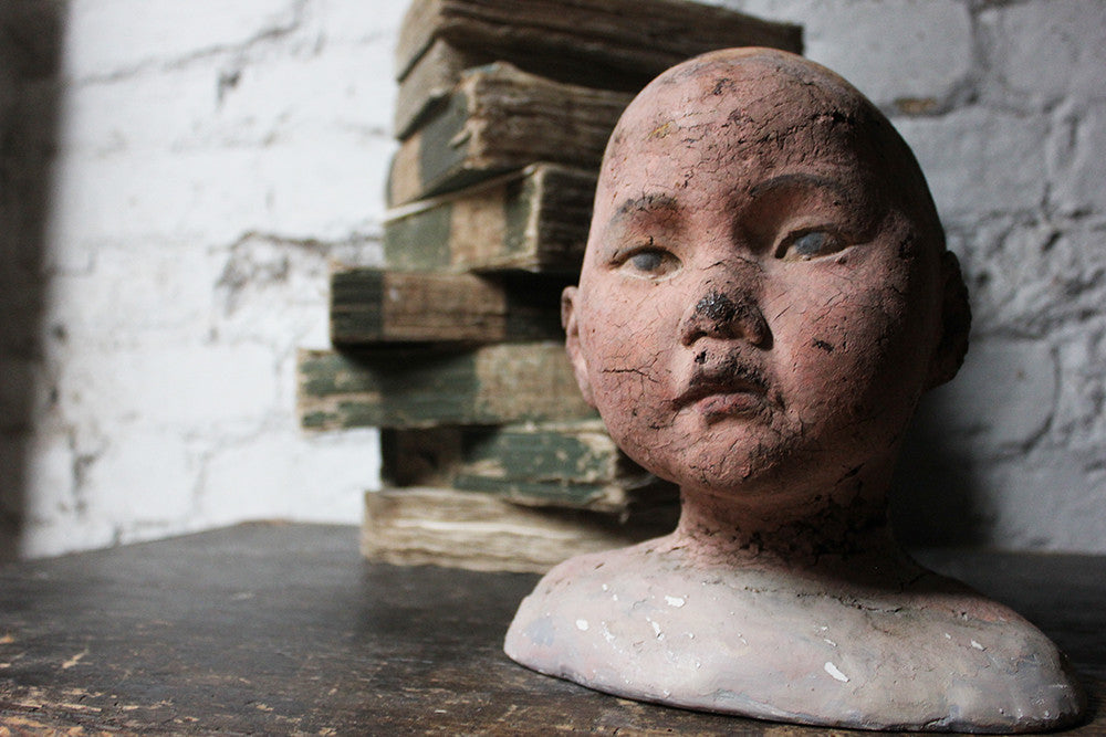 A Decorative Early 20thC Artist's Studio Portrait Mannequin Head of a Child