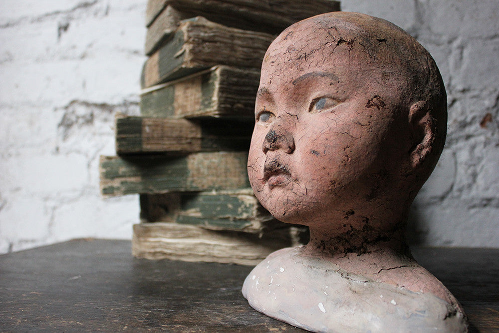 A Decorative Early 20thC Artist's Studio Portrait Mannequin Head of a Child