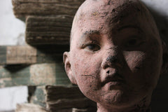 A Decorative Early 20thC Artist's Studio Portrait Mannequin Head of a Child