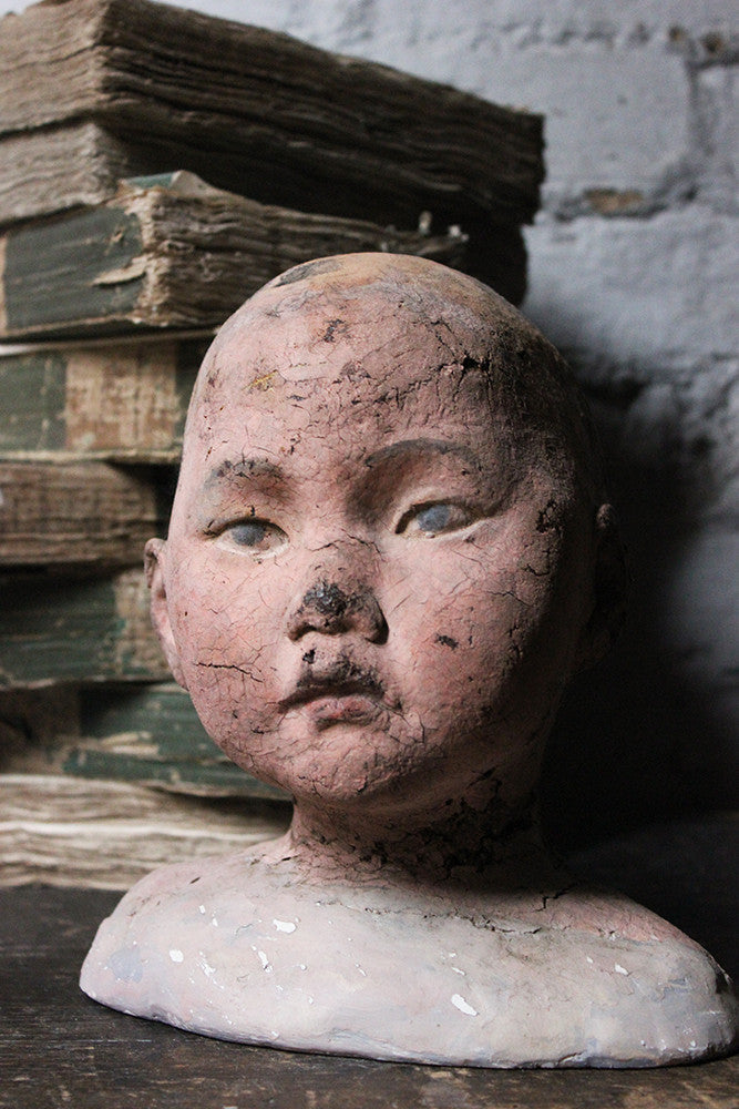 A Decorative Early 20thC Artist's Studio Portrait Mannequin Head of a Child