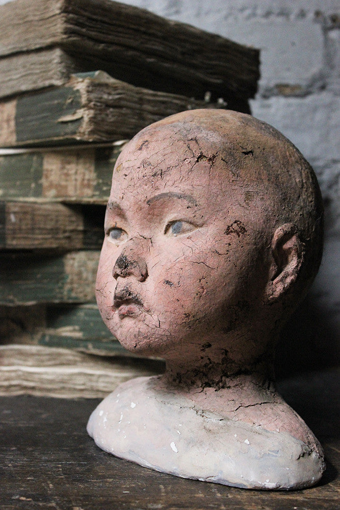 A Decorative Early 20thC Artist's Studio Portrait Mannequin Head of a Child