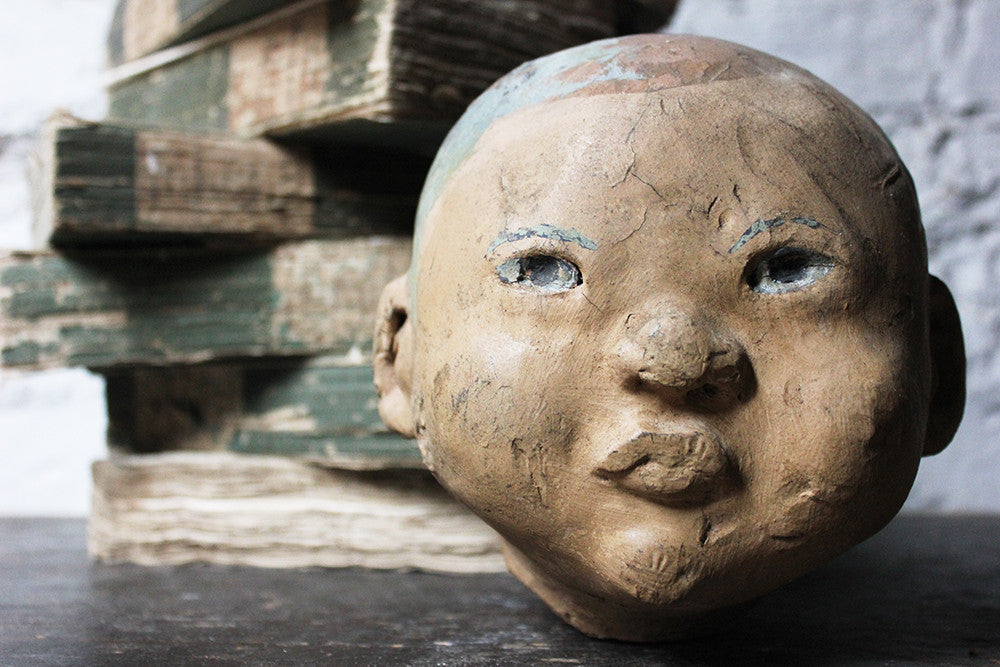 A Good Early 20thC Artist's Studio Portrait Mannequin Head of an Oriental Child