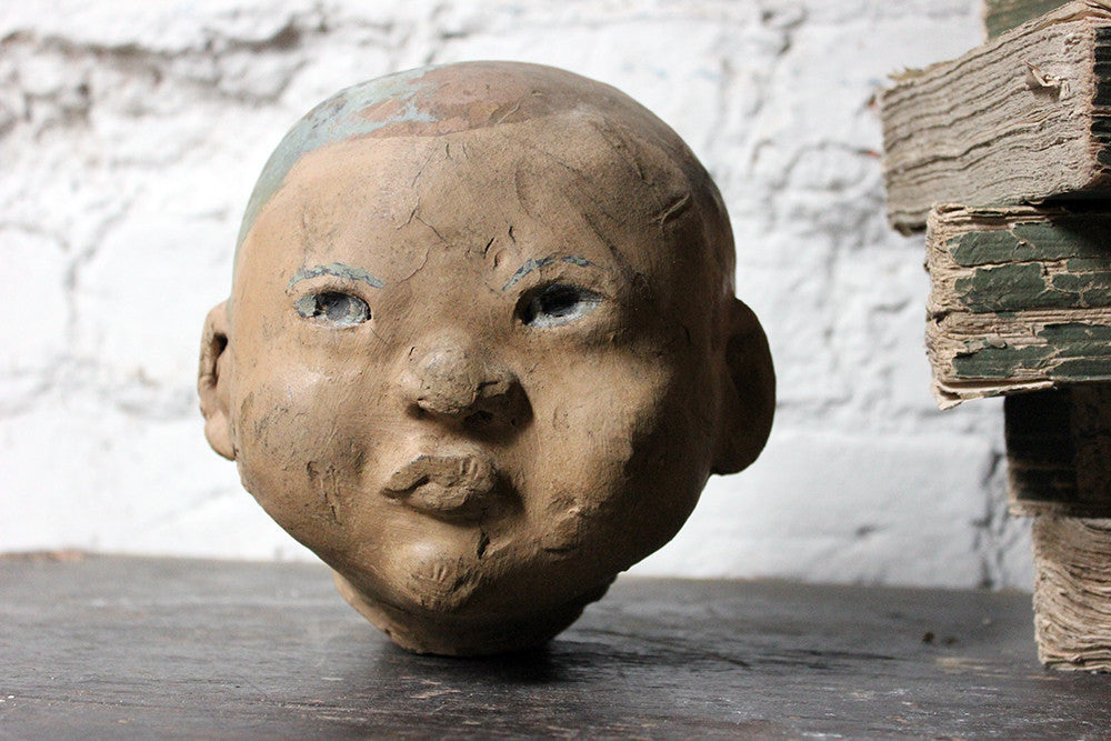 A Good Early 20thC Artist's Studio Portrait Mannequin Head of an Oriental Child