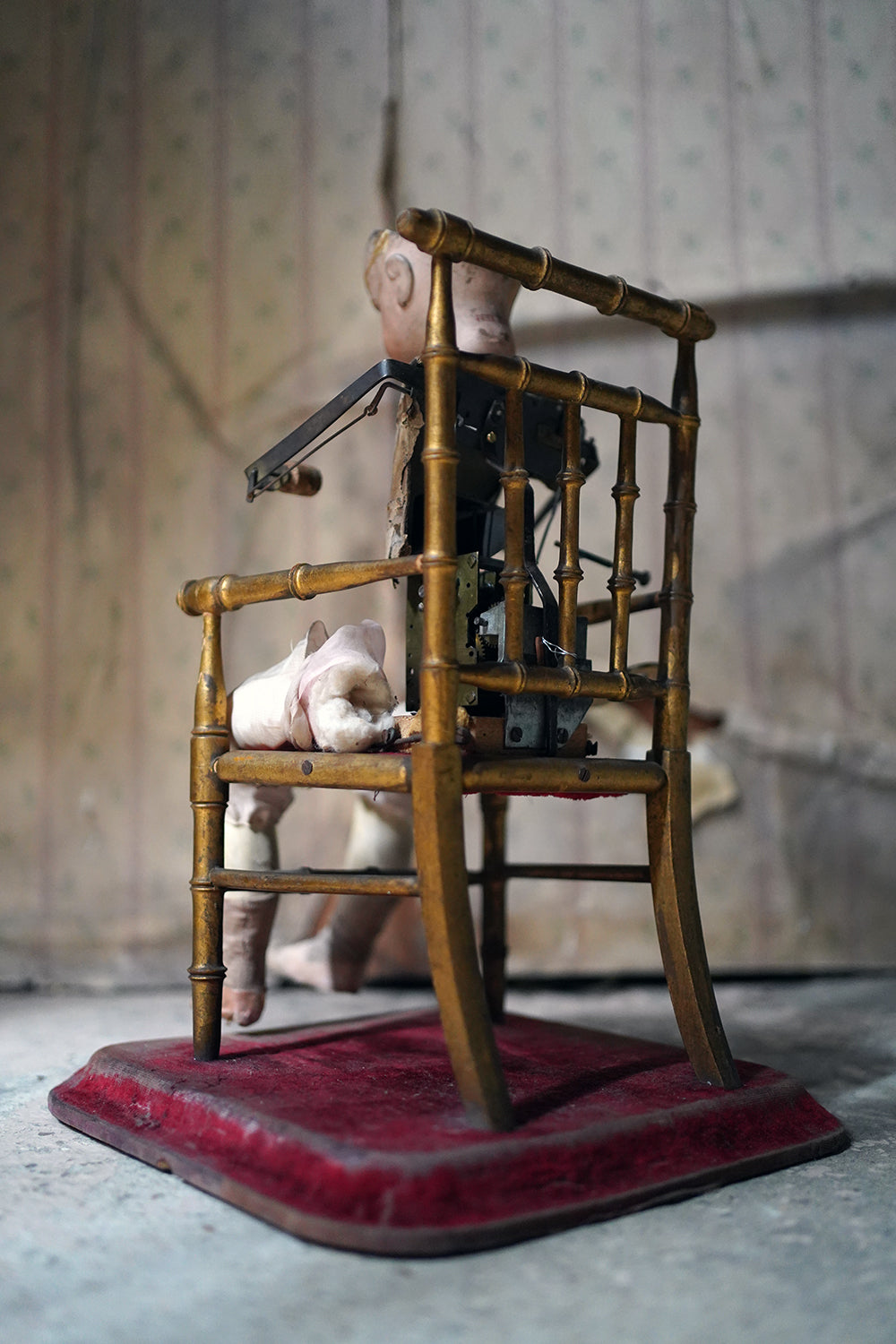 A French Bisque Musical Automaton by Roullet et Decamps; 'Bebe Tricoteur' c.1885-90