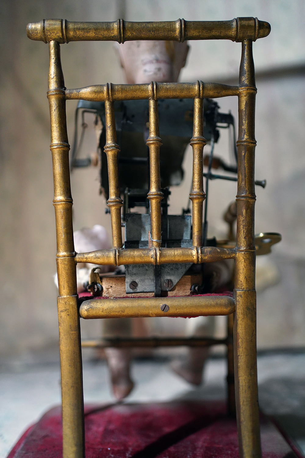 A French Bisque Musical Automaton by Roullet et Decamps; 'Bebe Tricoteur' c.1885-90