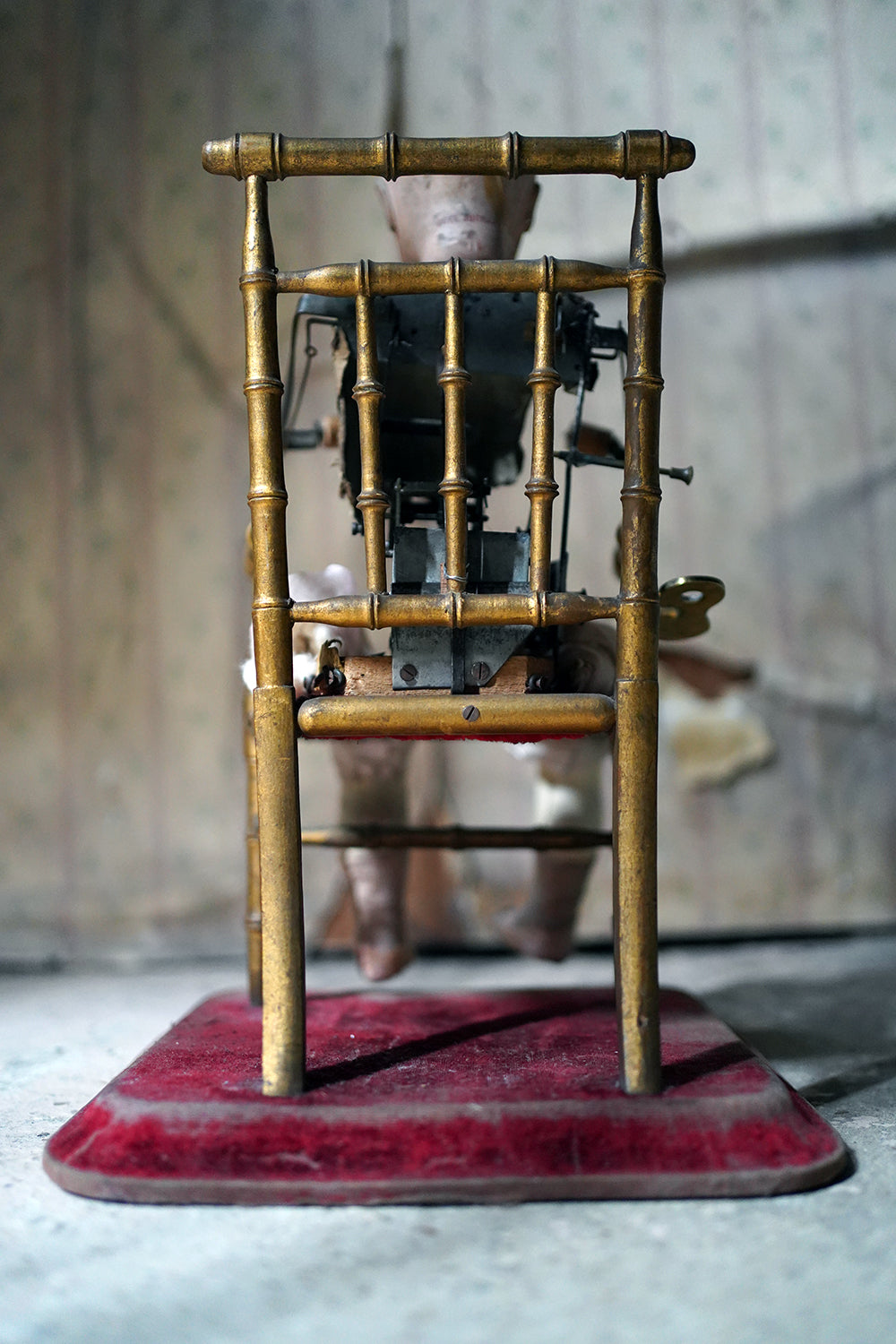 A French Bisque Musical Automaton by Roullet et Decamps; 'Bebe Tricoteur' c.1885-90