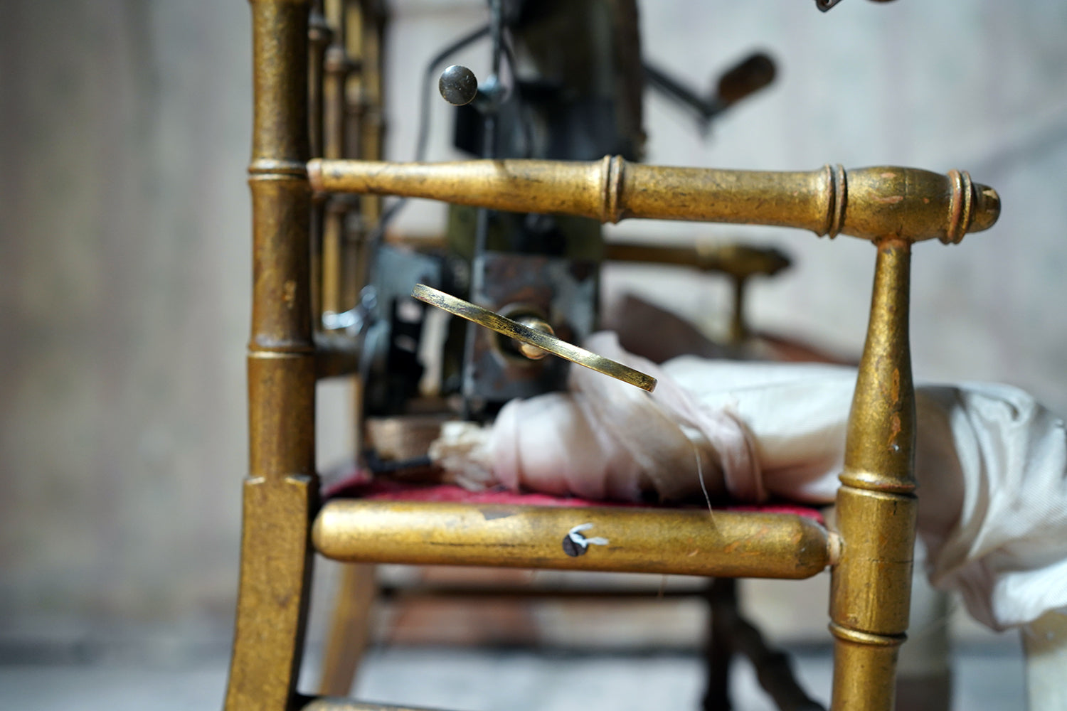A French Bisque Musical Automaton by Roullet et Decamps; 'Bebe Tricoteur' c.1885-90