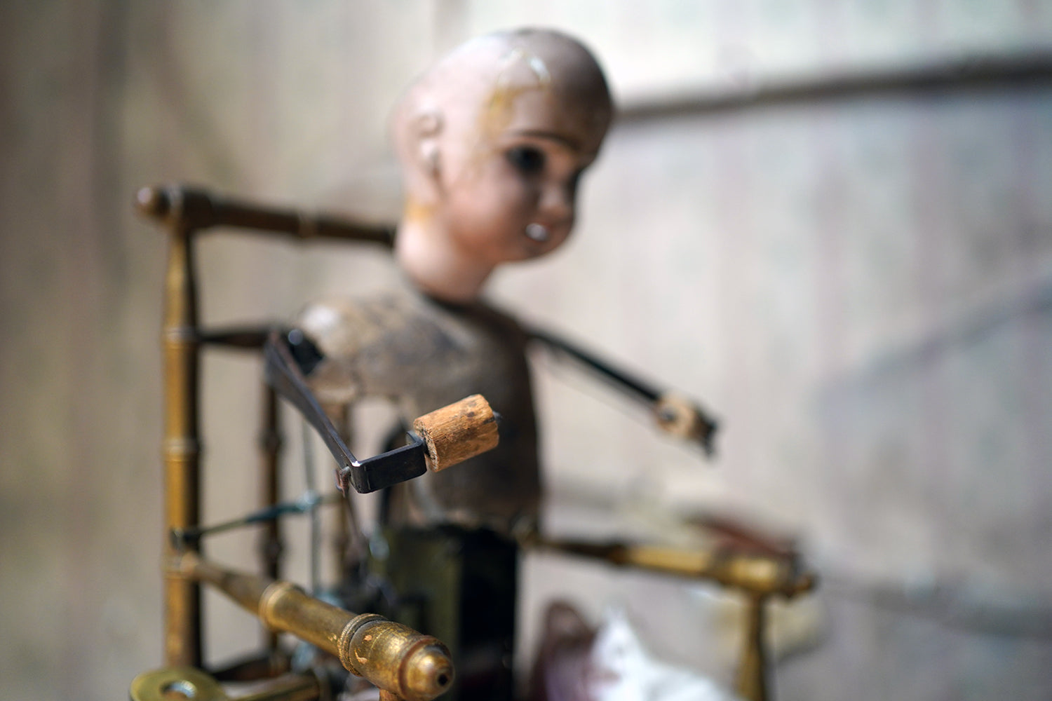 A French Bisque Musical Automaton by Roullet et Decamps; 'Bebe Tricoteur' c.1885-90