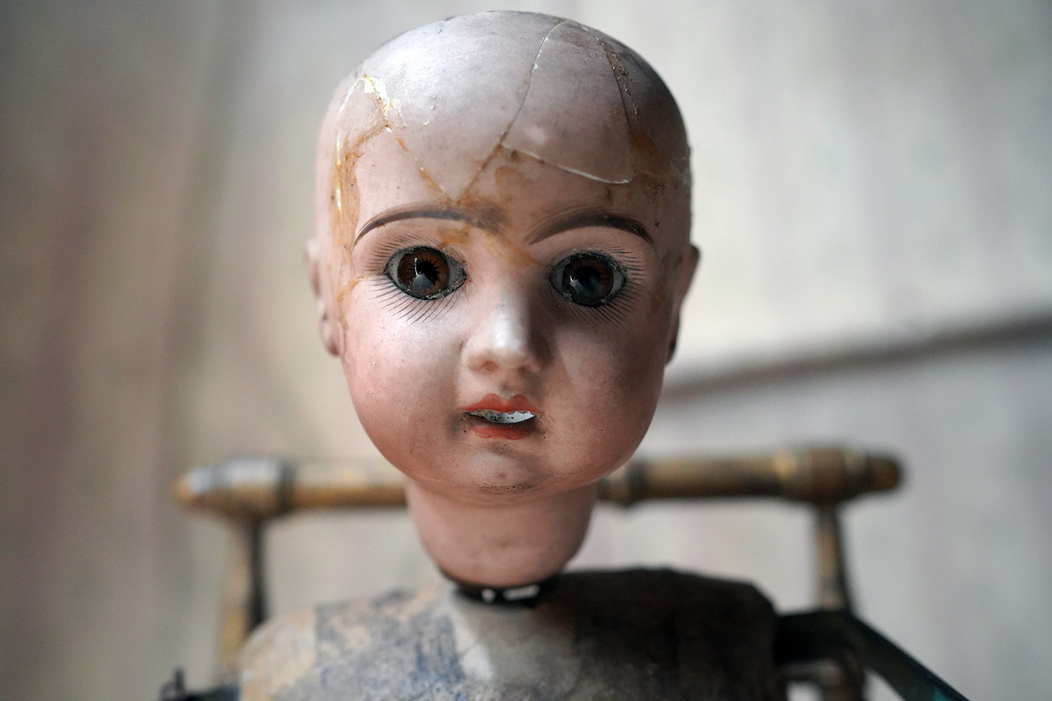 A French Bisque Musical Automaton by Roullet et Decamps; 'Bebe Tricoteur' c.1885-90