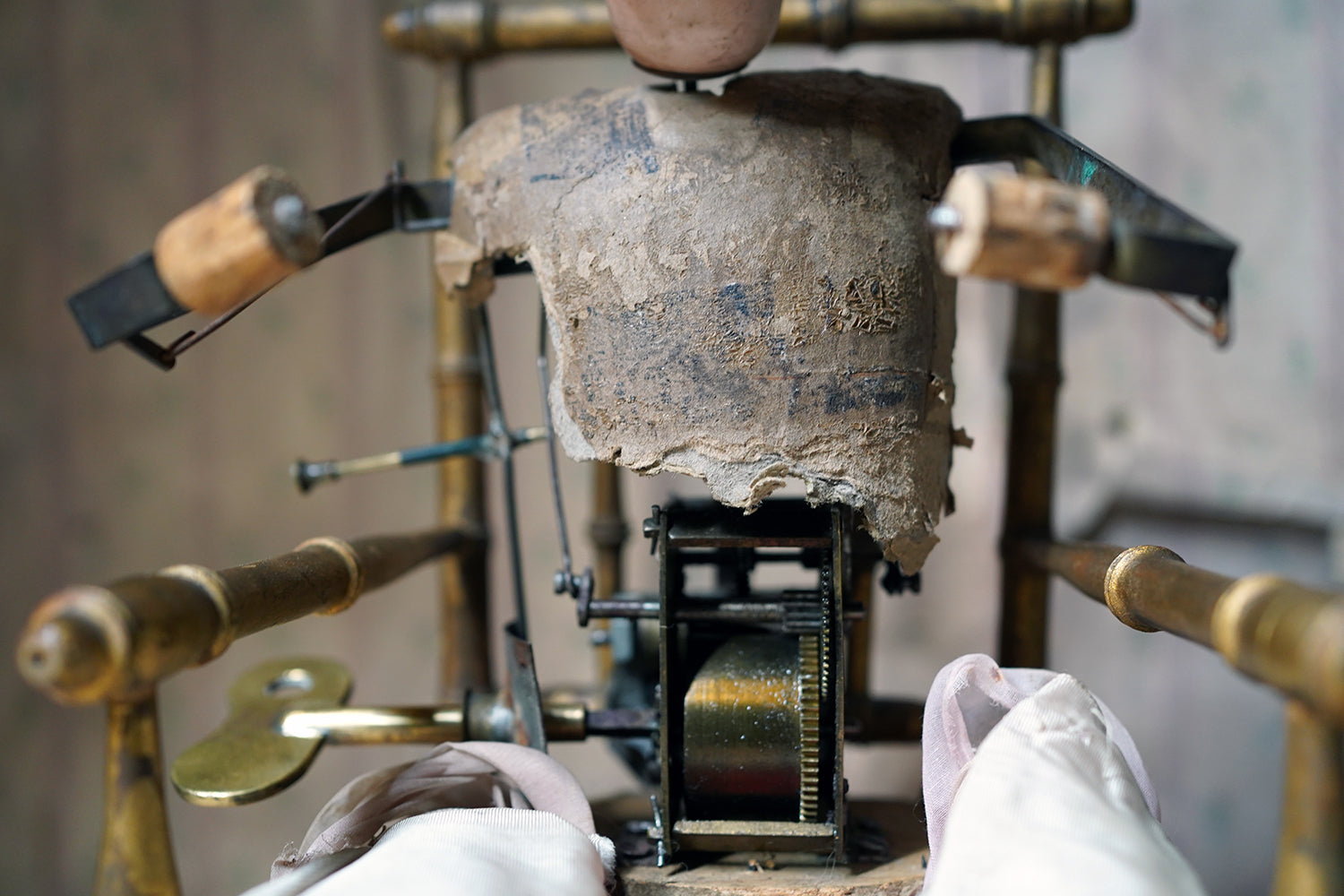 A French Bisque Musical Automaton by Roullet et Decamps; 'Bebe Tricoteur' c.1885-90