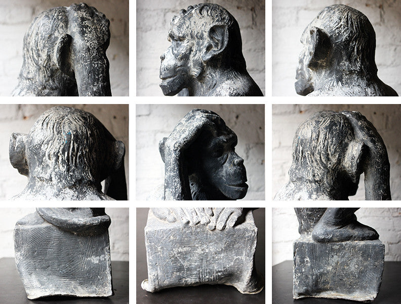 A Fabulous & Unusual Early 20thC Lead Sculpture of a Monkey