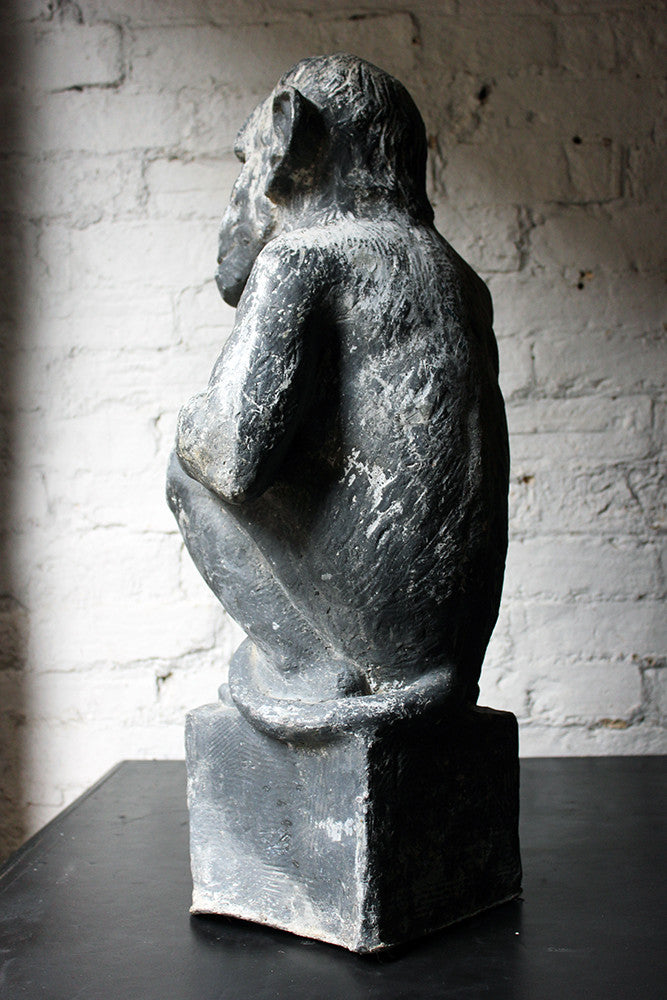 A Fabulous & Unusual Early 20thC Lead Sculpture of a Monkey