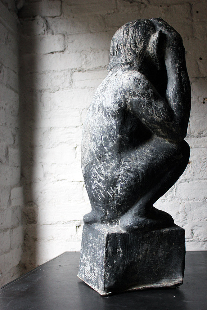 A Fabulous & Unusual Early 20thC Lead Sculpture of a Monkey