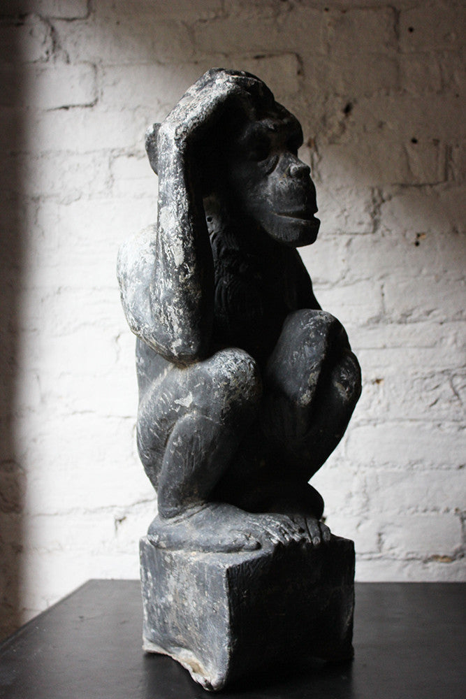 A Fabulous & Unusual Early 20thC Lead Sculpture of a Monkey