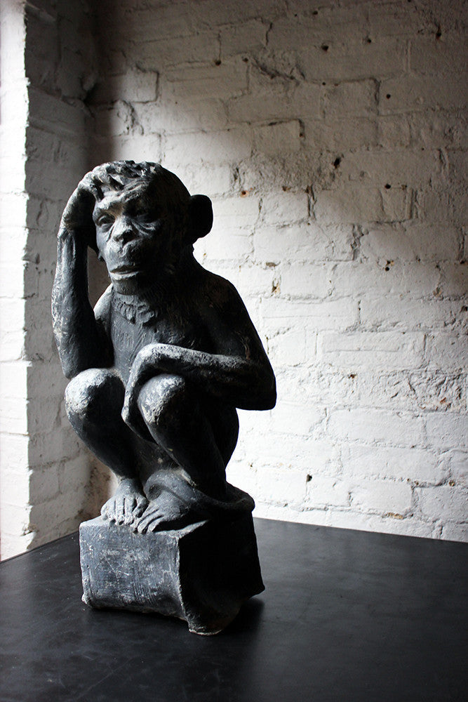 A Fabulous & Unusual Early 20thC Lead Sculpture of a Monkey