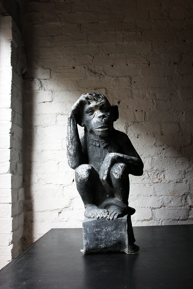 A Fabulous & Unusual Early 20thC Lead Sculpture of a Monkey