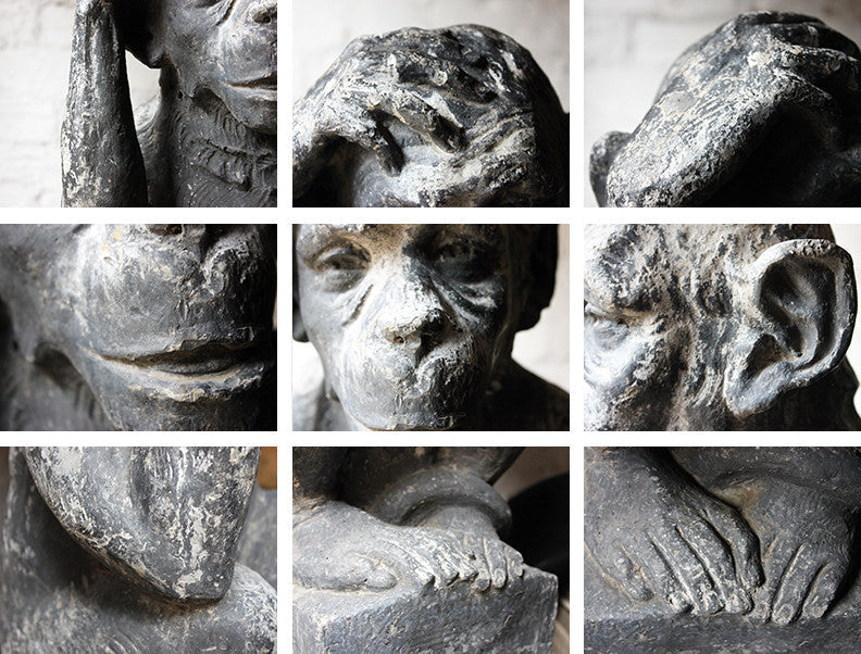A Fabulous & Unusual Early 20thC Lead Sculpture of a Monkey