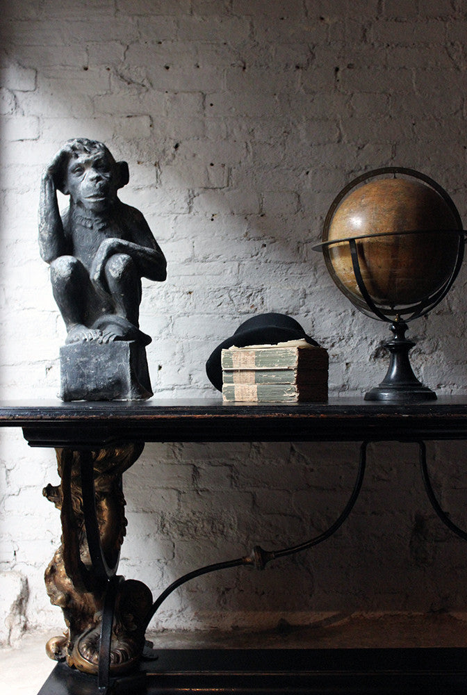 A Fabulous & Unusual Early 20thC Lead Sculpture of a Monkey