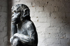 A Fabulous & Unusual Early 20thC Lead Sculpture of a Monkey