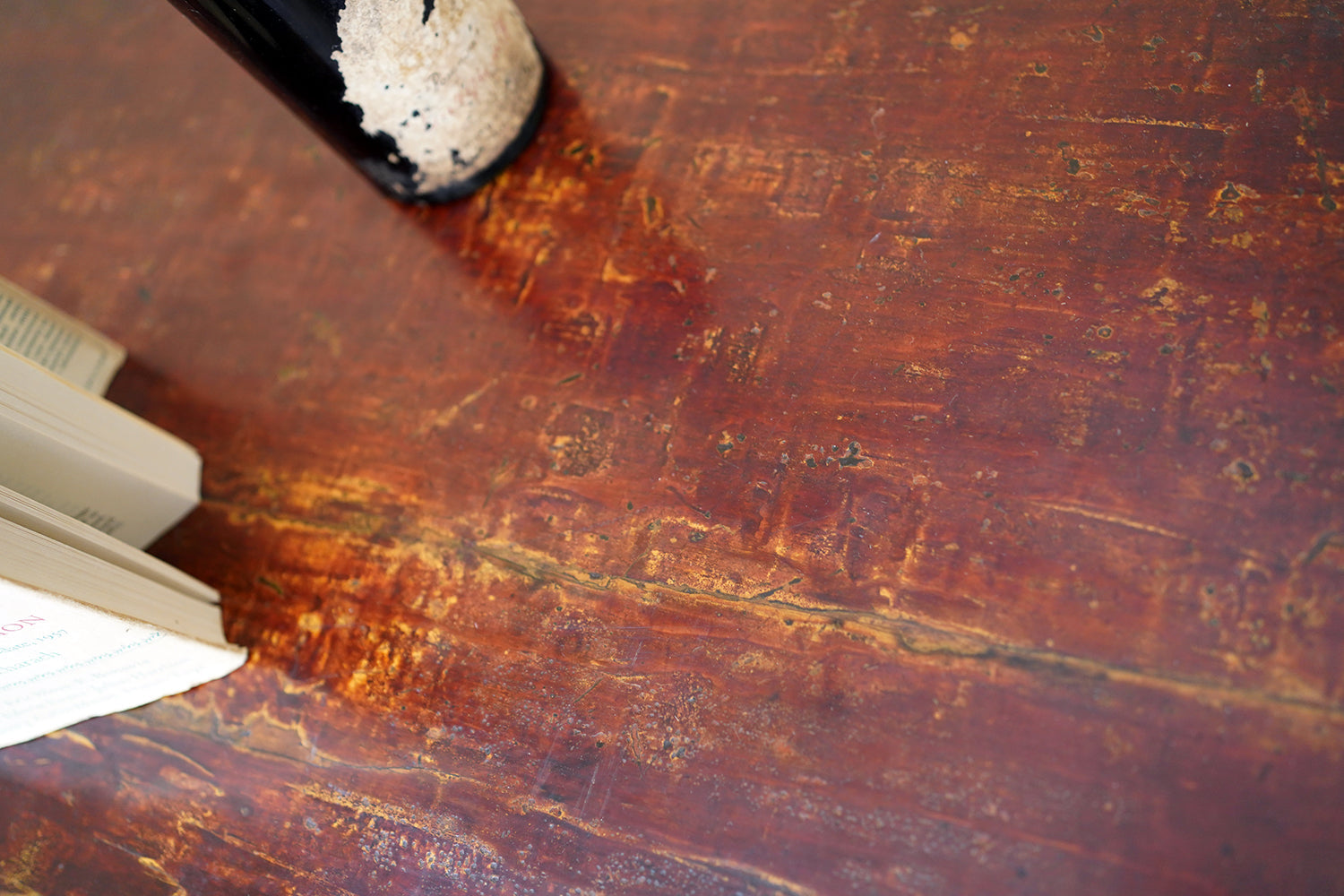 A 19thC Chinese Lacquered Circular Dining Table