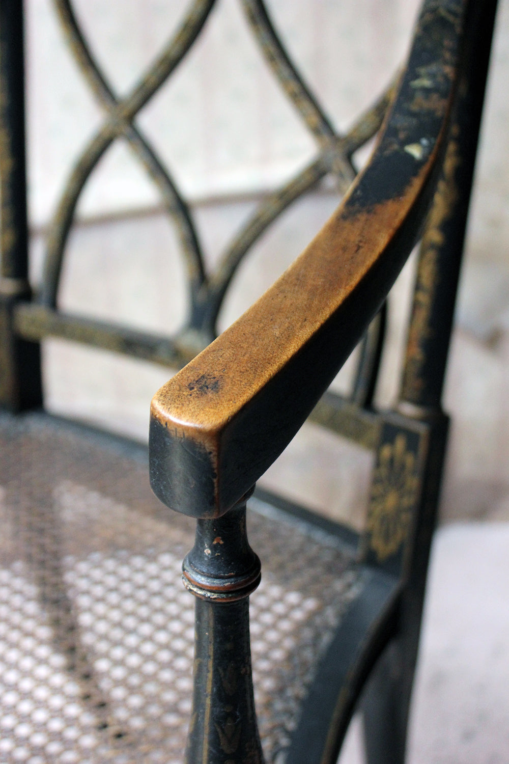 A Chinoiserie Decorated Elbow Chair by Druce and Co, London c.1910