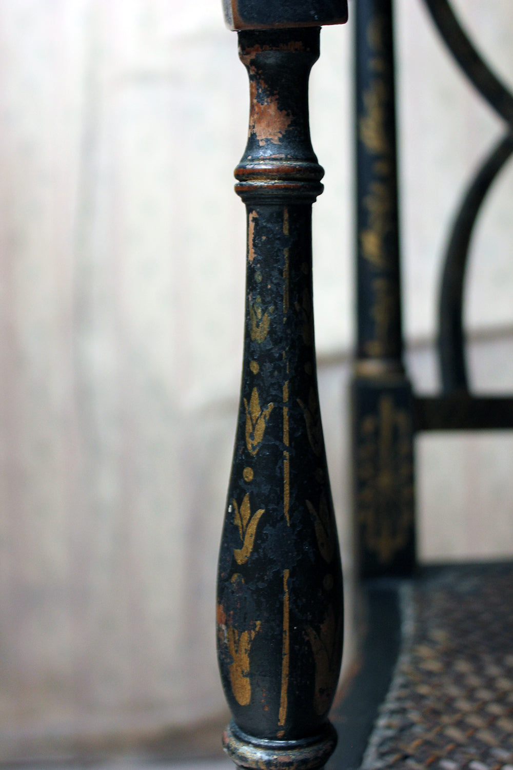 A Chinoiserie Decorated Elbow Chair by Druce and Co, London c.1910