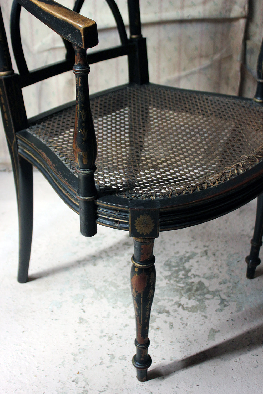 A Chinoiserie Decorated Elbow Chair by Druce and Co, London c.1910