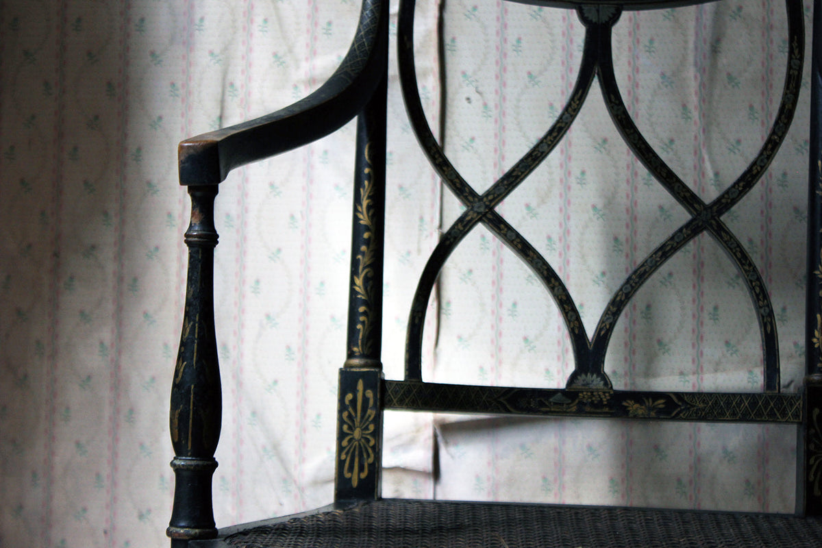 A Chinoiserie Decorated Elbow Chair by Druce and Co, London c.1910