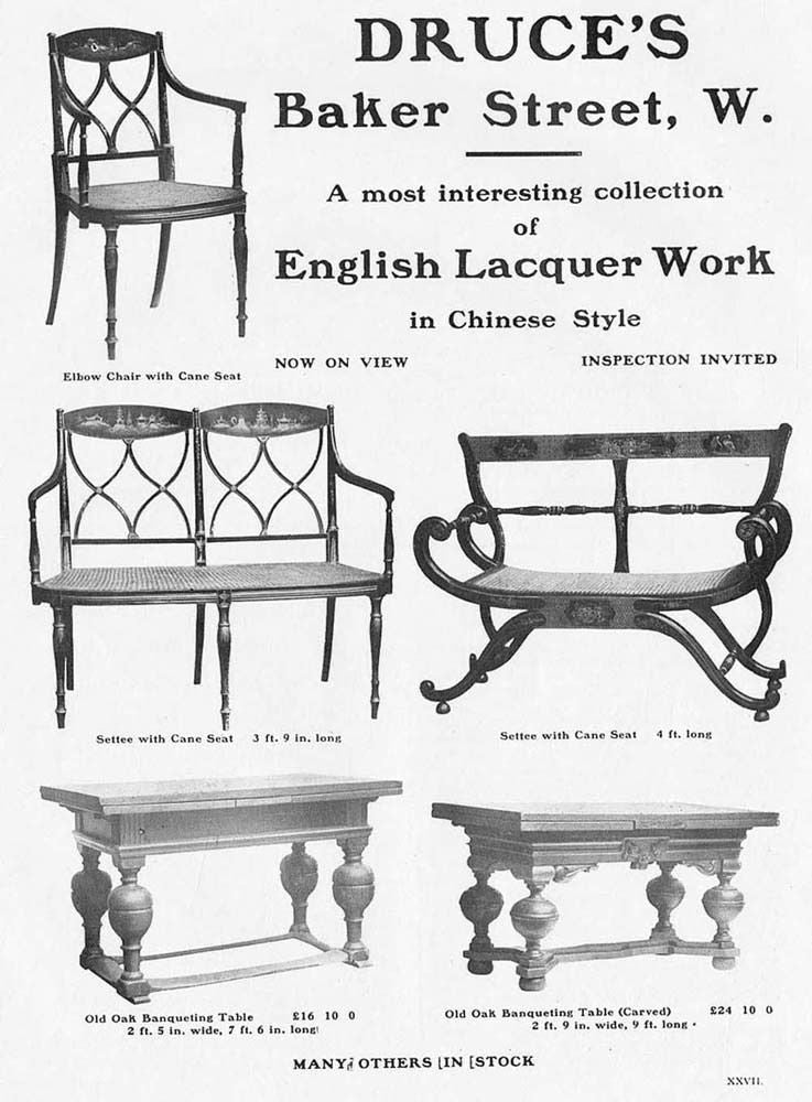 A Chinoiserie Decorated Elbow Chair by Druce and Co, London c.1910