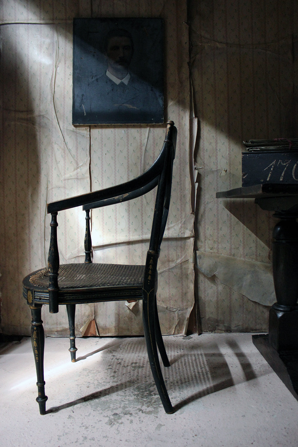 A Chinoiserie Decorated Elbow Chair by Druce and Co, London c.1910