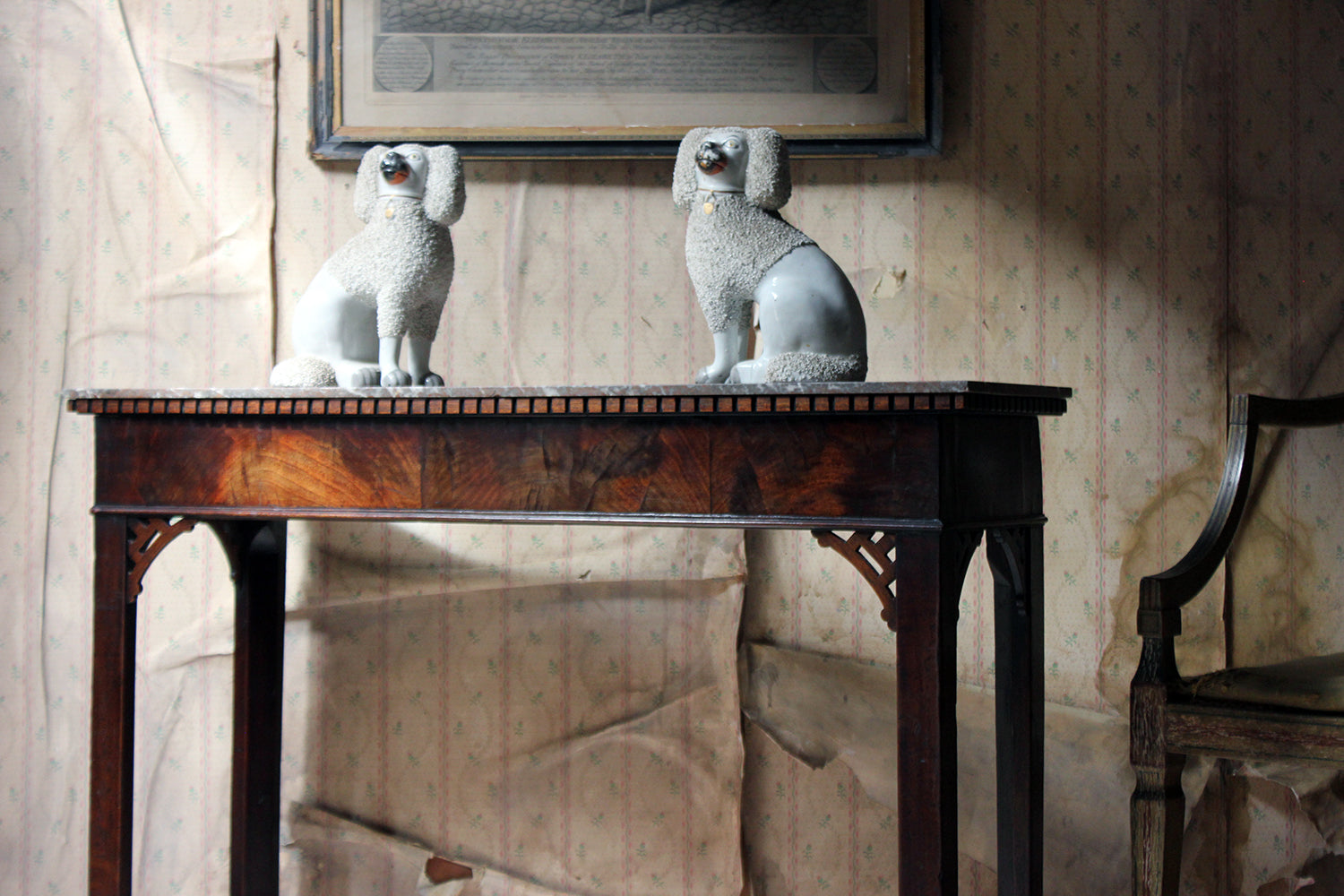 A George III Chippendale Design Mahogany & Marble Side Table c.1780