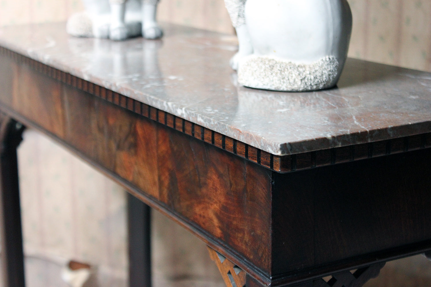 A George III Chippendale Design Mahogany & Marble Side Table c.1780