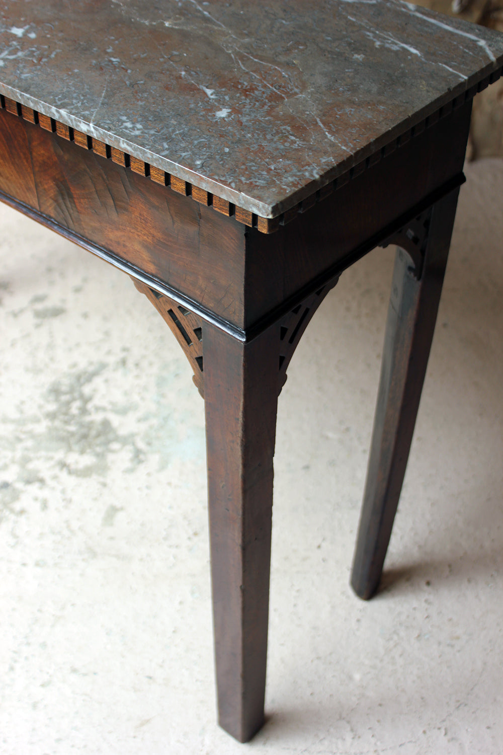 A George III Chippendale Design Mahogany & Marble Side Table c.1780