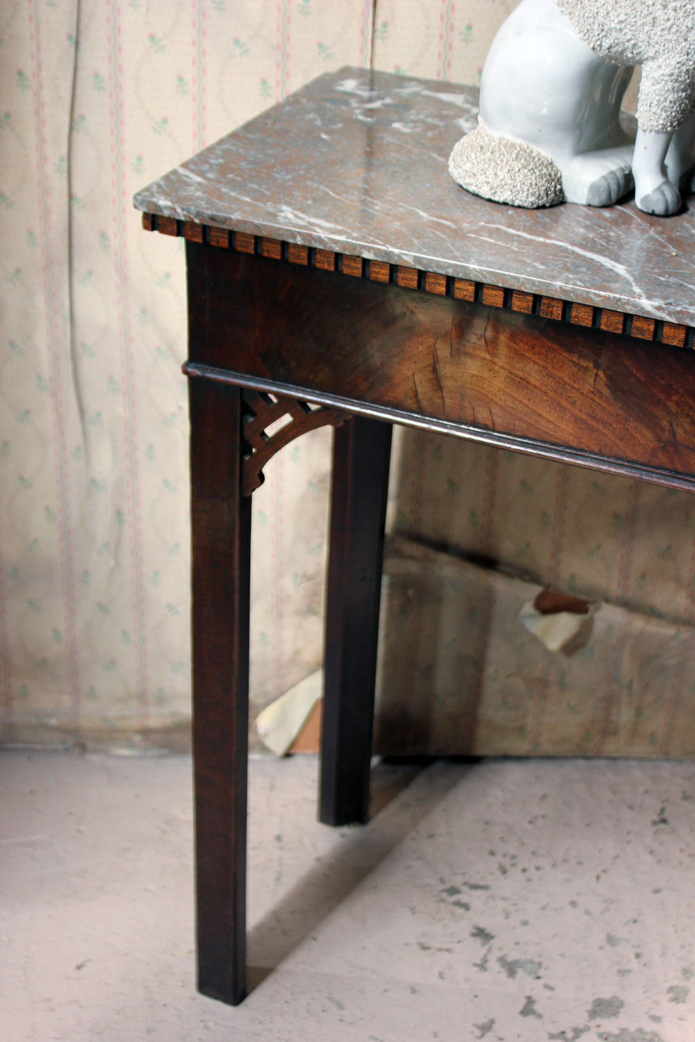 A George III Chippendale Design Mahogany & Marble Side Table c.1780